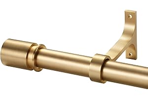 Curtain Rods for Windows 48 to 86 Inches - Aluminium Finials and Brackets - 1 Inch Decorative Window Curtain Rods - Adjustabl