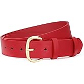 SANSTHS Women Leather Belt for Jeans Pants Dresses Black Ladies Waist Belt with Black Buckle