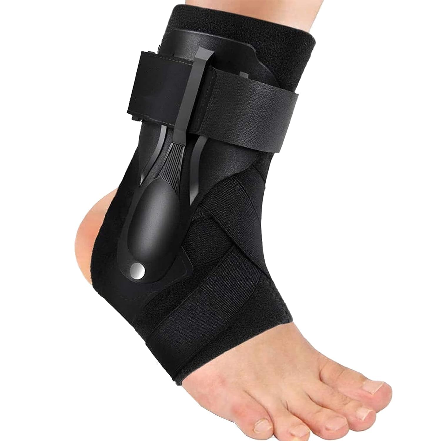 SONGQEE Ankle Support Brace with Side Stabilizers and Cross Auxiliary Fixing Belt, Ankle Splint for Sports Injury Recovery Ankle Sprain/Fracture, Weak Ankle, Achilles Tendon, Foot Pain Relief…