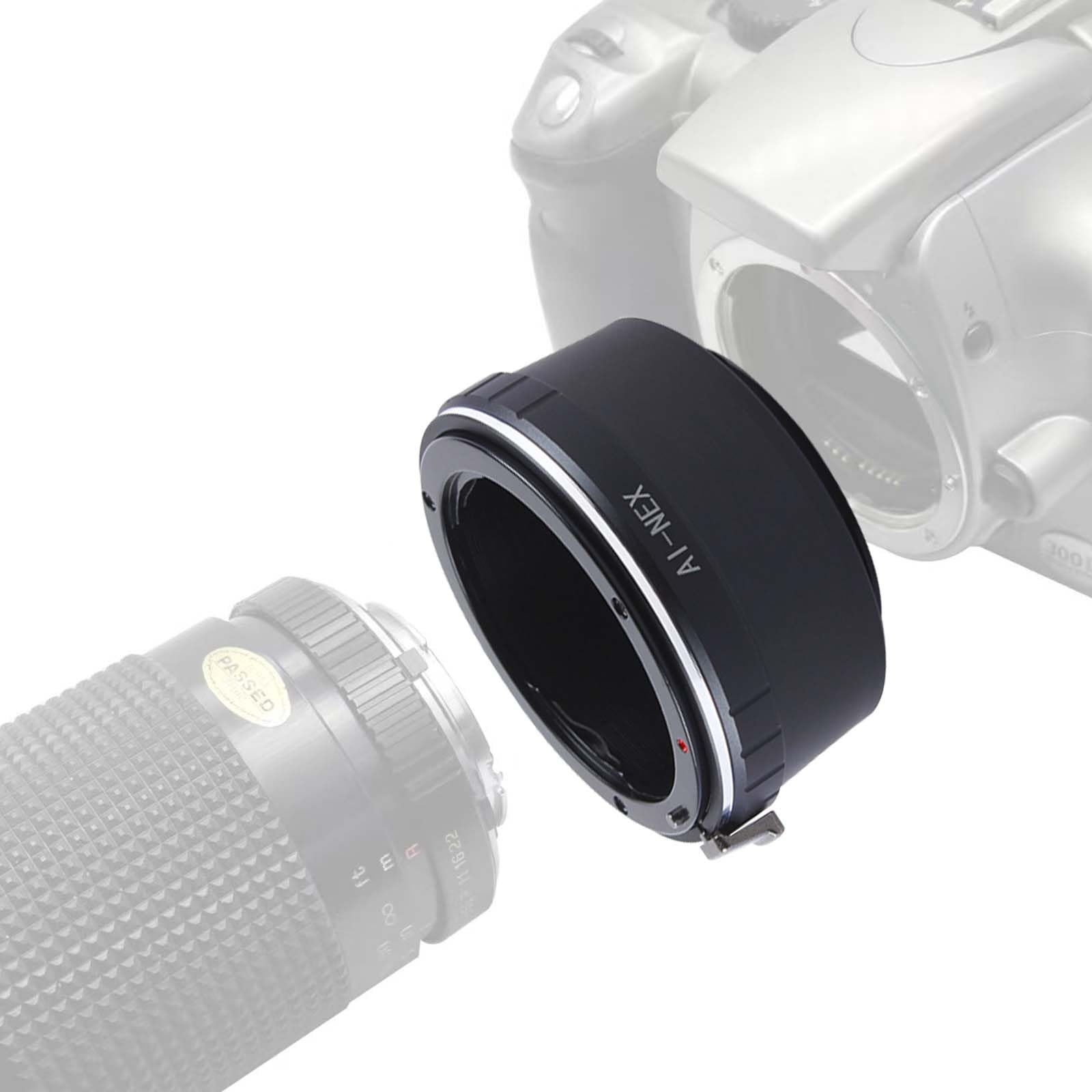 AI to NEX adapter Compatible with for Nikon/Nikkor AI/F Mount Lens& for Sony E NEX Mount Camera Body,Fits for Sony Alpha A6000 A6300 A6500 A7 A5000 A5100 α7, α7R, α7S, α7 II, α7R II et