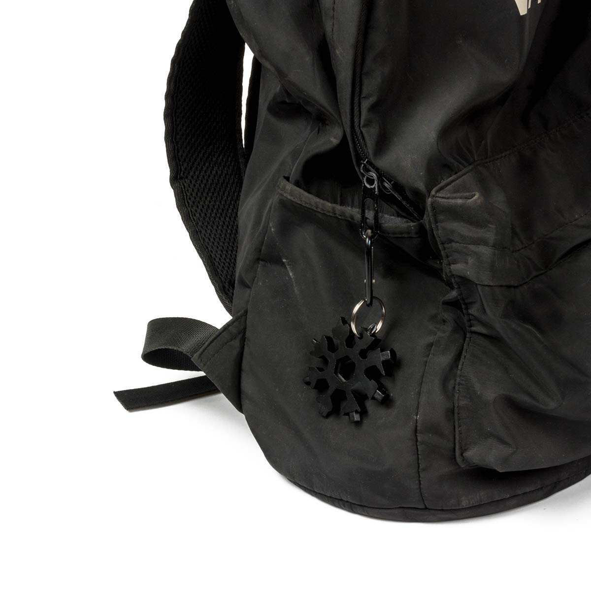 19-in-1 Snowflake Multi-Tool Stainless Steel - 4YOUALL Compact Portable Outdoor Adventure Snowflake Tool Combination Standard/Metric Screwdriver Beer Bottle Opener Hanging Keychain (Black)