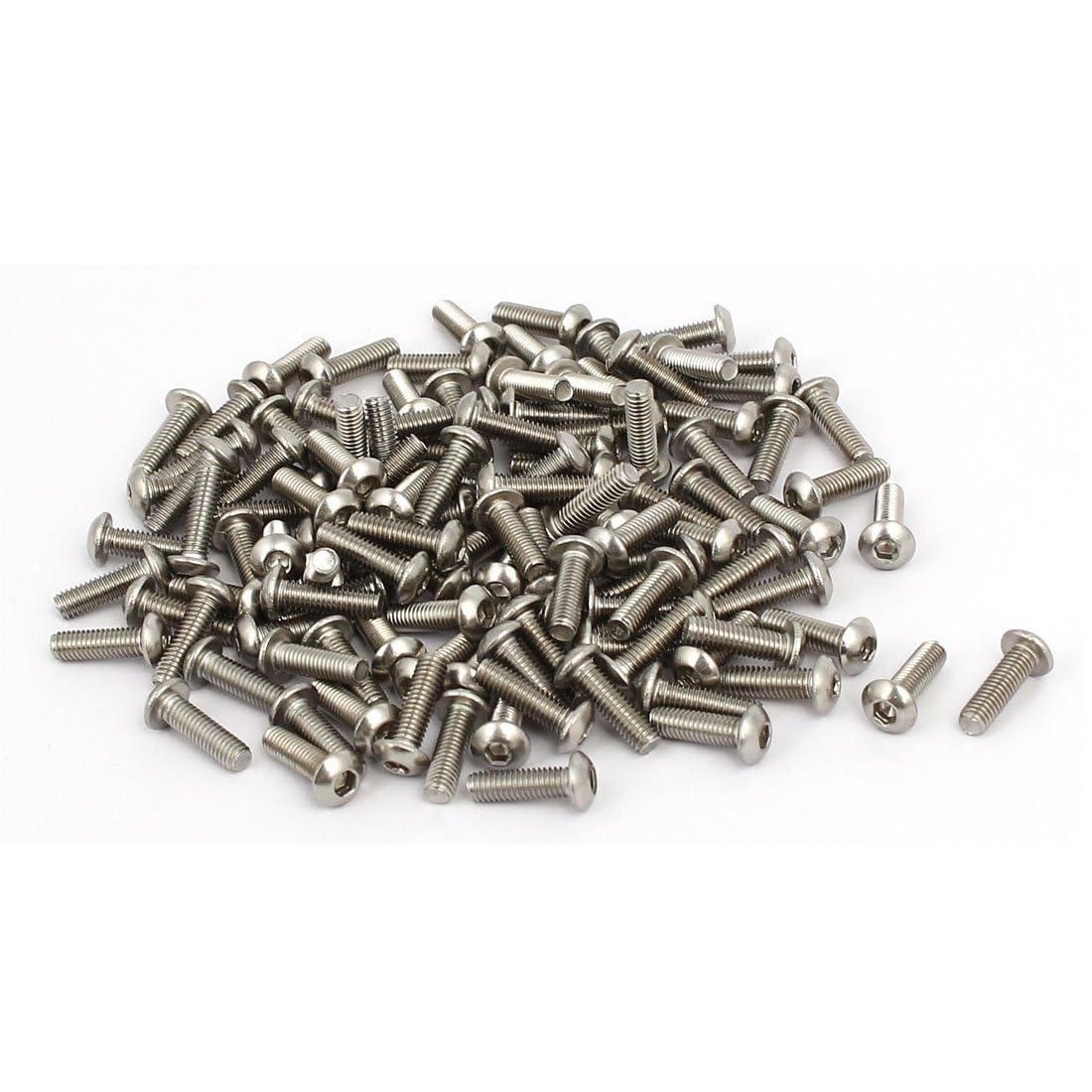 TA-VIGOR 120Pcs M3 x 10mm 304 Stainless Steel Button Head Hex Socket Cap Screws, Flanged Button Bolts Nuts Hex Drive Fastener for Machine
