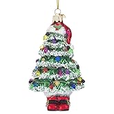 Kurt S. Adler Noble Gems? Christmas Tree with Santa Hat and Boots Glass Ornament