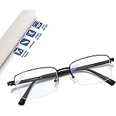 Lovispecs Nearsighted Glasses for Distance, Men Near Sighted Vision Driving Myopia Eyeglasses, See Farsighted Half Frame