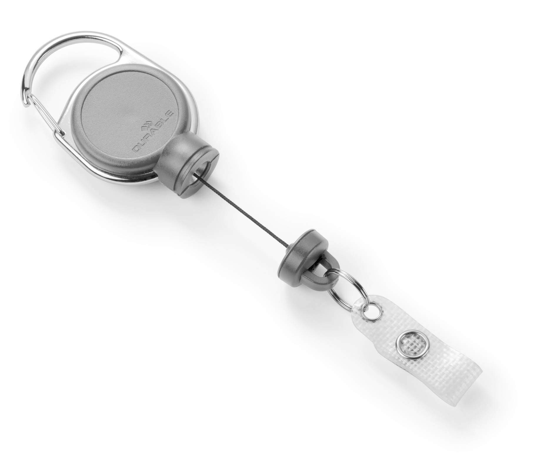 Durable Badge Reel Extra STRONG in Grey | Pack of 1 | Hold Upto 300 g of Weight | Ideal for Heavy Keys or Cards