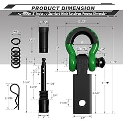 AUTMATCH Shackle Hitch Receiver 2 Inch - 3/4" D