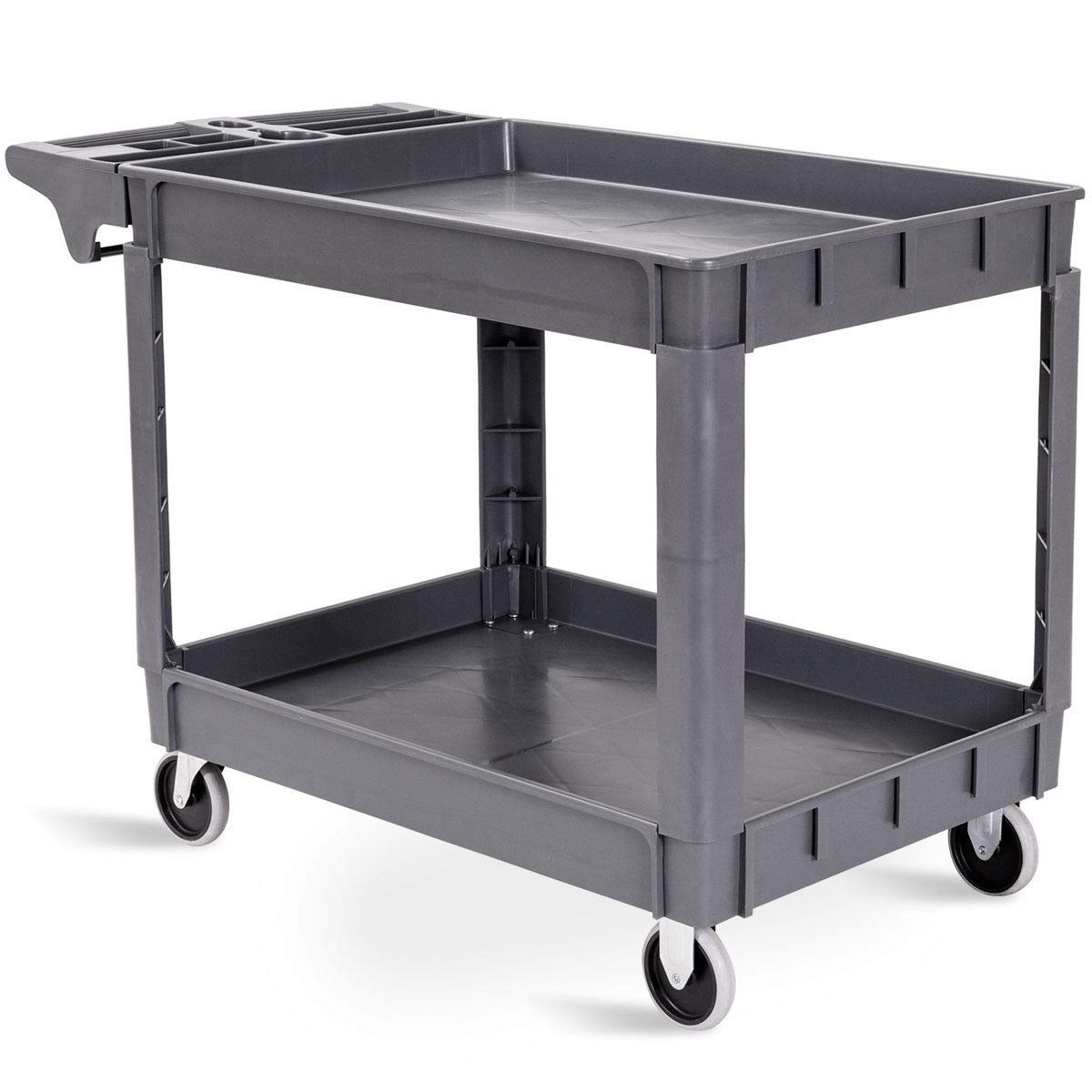 Goplus Plastic Service Cart Utility Storage Cart for All