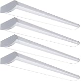 HYPERLITE 4FT 60W LED Wraparound Light, 6600lm Linkable 60W/50W/40W 5000K Led Shop Lights Surface Mounting, ETL,AC120V LED Ceiling Office Wrap Light for Kitchen, Hallway, Fluorescent Replacement, 4P