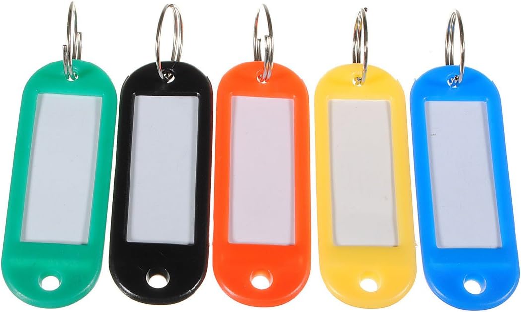 Jadebin Multicolour Plastic Keychain Luggage Label Card and Locker Key - Pack of 20
