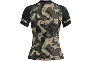 AUREIKA Women’s Camo MMA Rash Guard – Short Sleeve Fightwear Top for BJJ, Kickboxing & Functional Training