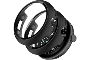 Miimall 2-Pack Case for Google Pixel Watch 4 45mm with Screen Protector,Hard PC Ultra Slim Cover with Built-in 9H Tempered Gl