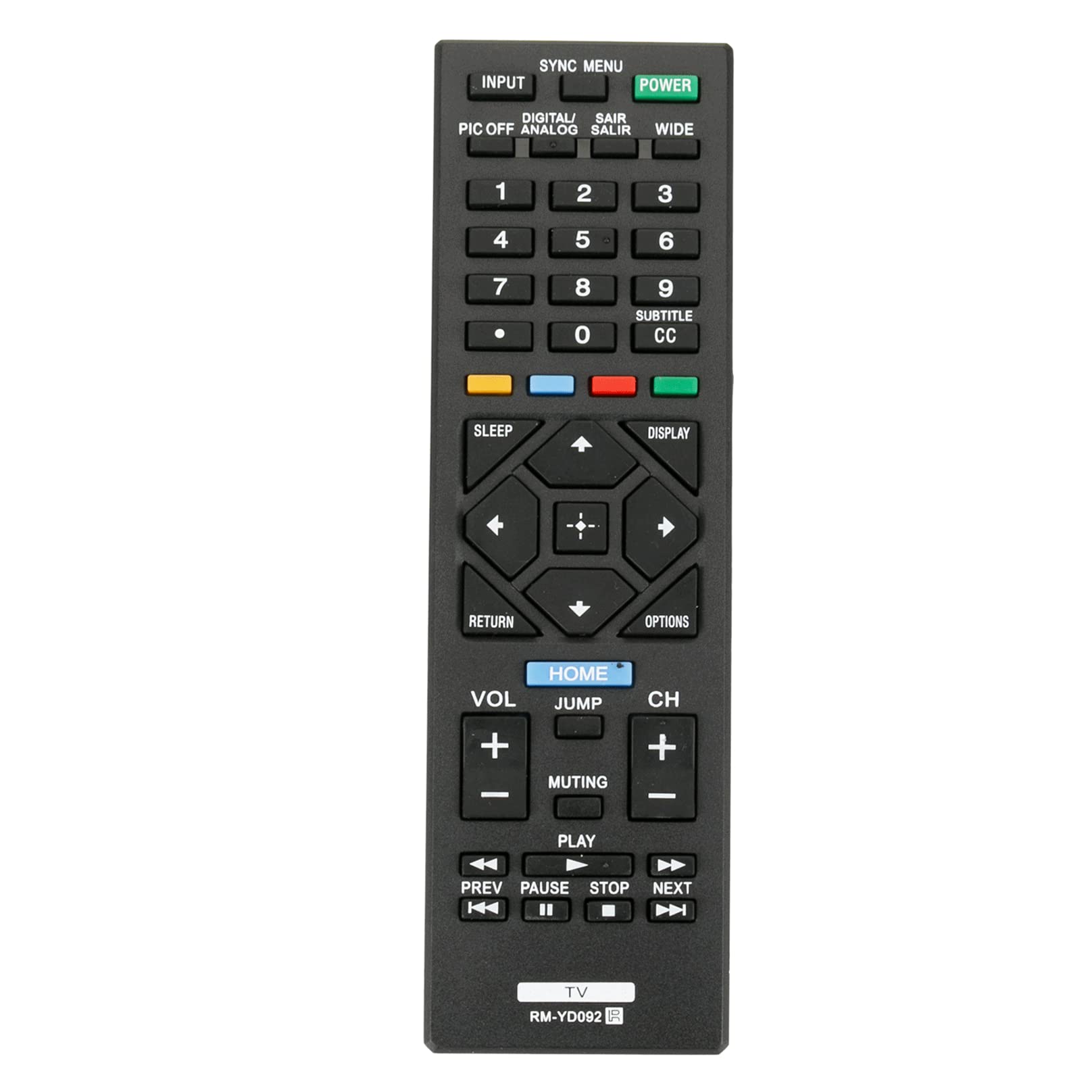 VINABTY RM-YD092 Replaced Remote Control Compatible with Sony 3D LED TV KDL-50R450 KDL-50R450A RMYD092 KDL-32R300C KDL-32R330B KDL-32R420B KDL-32R421A KDL-46R450A KDL-32R300B