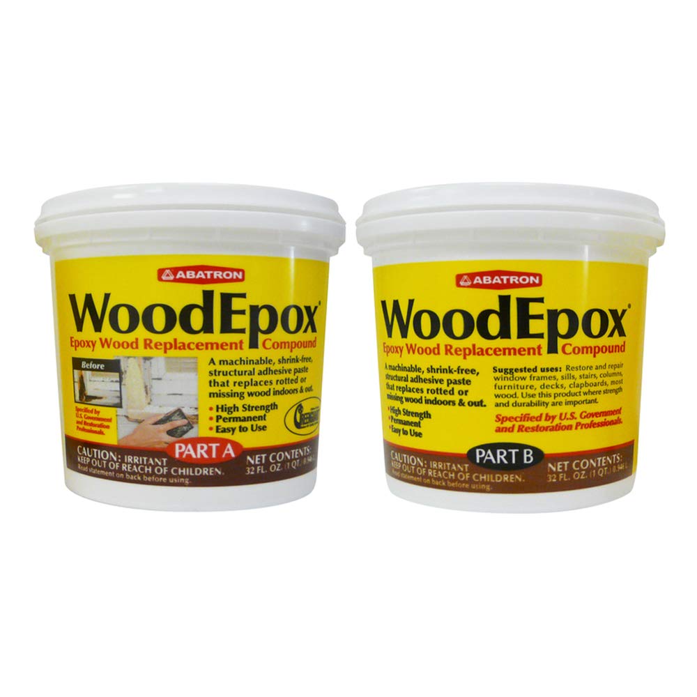 Photo 1 of Abatron WoodEpox Kit - 2 Quart - 2-Part Structural Epoxy Adhesive Filler - Wood Filler Putty