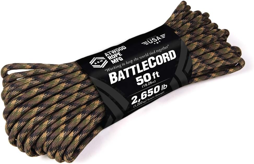 Atwood Rope MFG 5.6MM BattleCord - 2650lb Tensile Strength (Groundwar, 50) : Sports & Outdoors