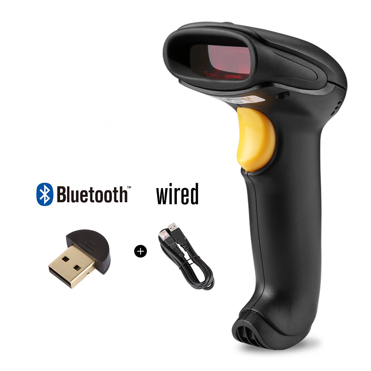 Welquic Escáner de Código de Barras USB Inalámbrico Bluetooth Lector Portátil de