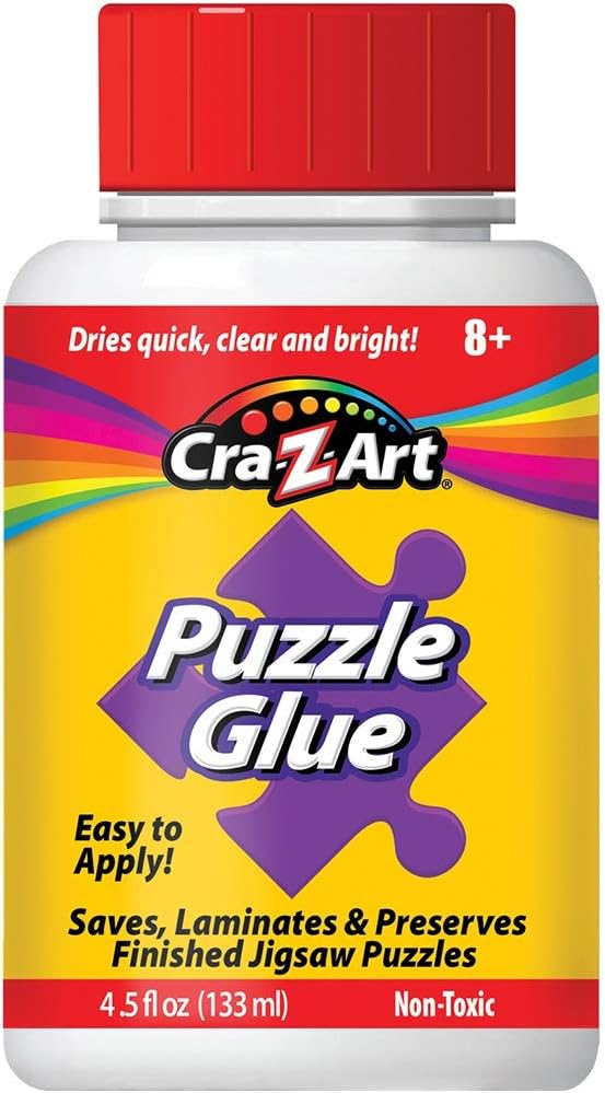 Jigsaw Puzzle Glue with Applicator - Saves, Laminates and Preserves Finished Jigsaw Puzzles - Easy to Apply, Dries Quick, Clear & Bright: Arts, Crafts & Sewing