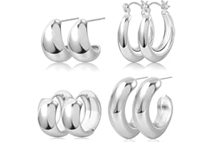 Supneer Gold Hoop Earrings for Women Chunky Gold Earrings 14K Gold Plated Earrings Lightweight Thick Teardrop Twisted Hoop Earrings Hypoallergenic Sensitive Ears