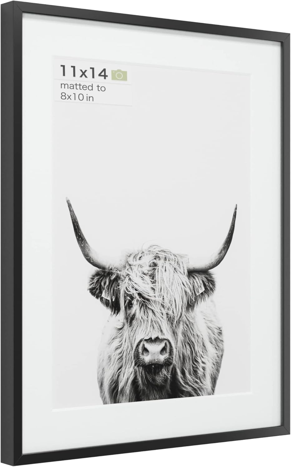 Photo Albums, Frames & Accessories - Homeforia - 11x14 inch Metal Picture Frame - 11 x 14 Aluminum Photo Frames - 8x10 Mat - Tempered Glass - Wall Hook Included - Set of 1 - Black