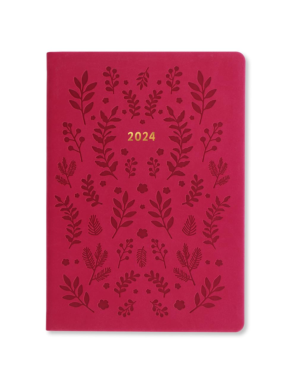 Letts Woodland A5 week to view 2024 diary - pink