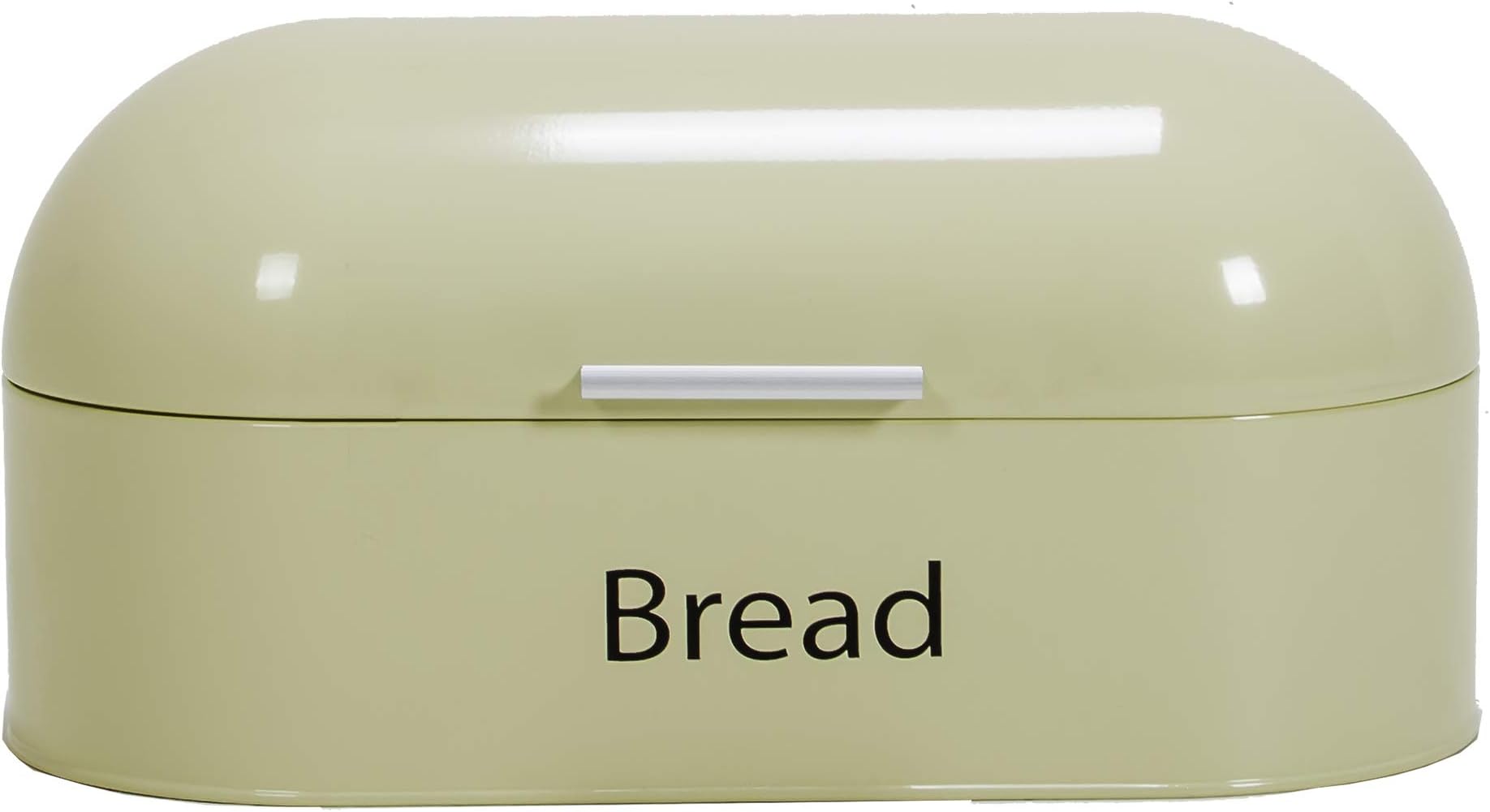 Chef Vida Steel Retro Bread Bin Kitchen Food Storage Box, Cream FREE DELIVERY