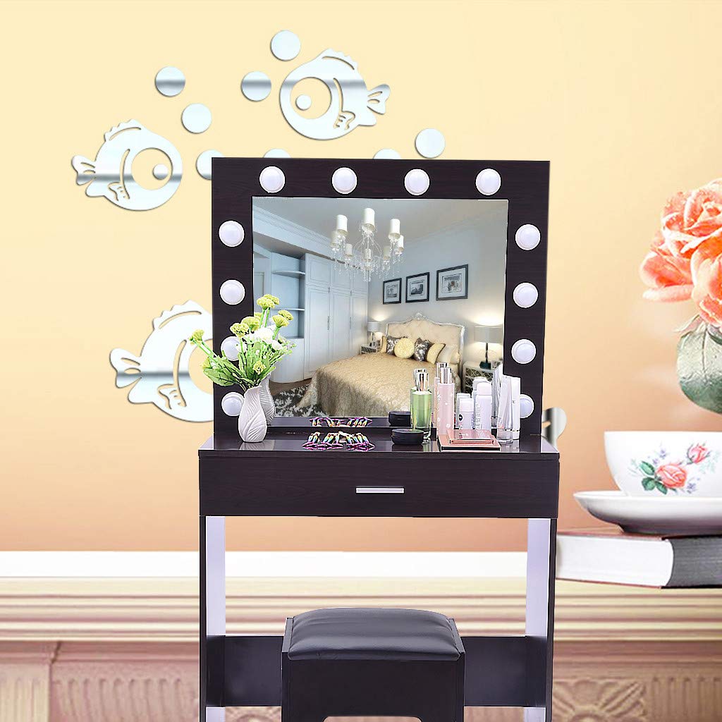 Sodoop Vanity Table Set With Lighted Mirror 12 Warm Led Bulbs Makeup Vanity Dressing Table Dresser Desk With Stool For Bedroom Furniture Dressing Room Hollywood Style Girls Women Sports Outdoors Cjp Org In
