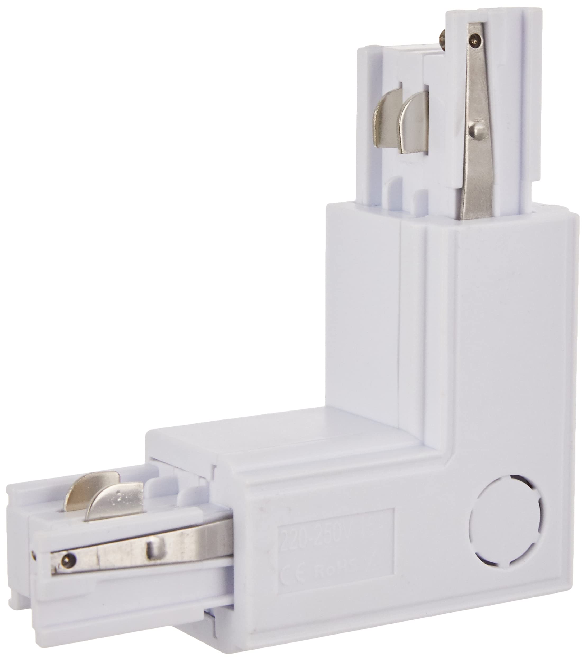 Silver Electronics 90º Angle L Left Rail for Spot Light, White, 10 x 3.2 x 10 cm