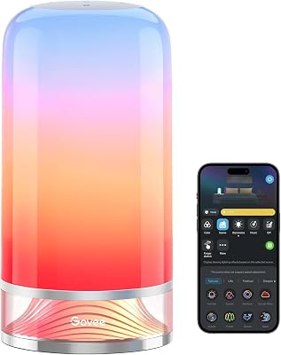 Lampada da Comodino LED RGBICWW, Lampada Touch da Tavolo 500lm