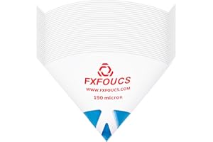 FXFOUCS 50 Pack of Premium Paint Strainers with 190 Micron Fine Mesh Filters - 3D Printing Ultra-Flow Blue Nylon Cone Strainers for Paint and Fluid Filtration