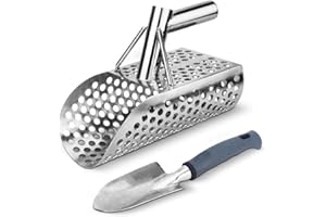 HEAR XSUS Metal Detecting Shovel, Stainless Steel Long Handle Metal Detecting Accessory, for Underwater Treasure Hunting, Beach Metal Detecting, and Excavation. (style4)