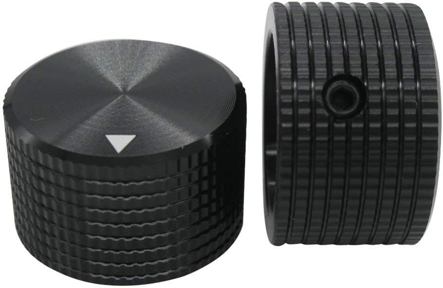 Taiss/ 2pcs Black Aluminum Rotary Electronic Control Potentiometer Knob For 6 mm Diameter Shaft, Volume Control Knob - Image 4