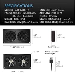 AC Infinity AIRPLATE T7, Quiet Cooling Fan System