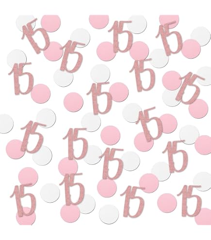 15. Geburtstag Deko Für Mädchen – Pink Gold Glitzer Konfetti, 150 Stück, Für Tischdekoration, Partyzubehör & Fotos