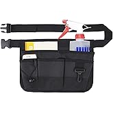 Geboor Gardening Tool Waist Bag Belt Heavy Duty Oxford Tool Apron with 7 Pockets of Different Sizes and Depth (Black)