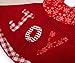 iPEGTOP 42 inch Christmas Tree Skirt - Quilted Xmas Tree Skirt Holiday Decoration Joy Character Snowflake Lovely Santa - Red and Begie Plaid Rim