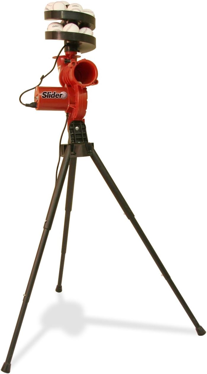 HEATER SPORTS Slider Lite Curveball Baseball Pitching Machine for Kids, Teens, and Adults, Uses Pitching Lite Machine Baseballs & Plastic Baseballs, Includes Automatic Ballfeeder : Baseball Pitching Machines : Sports & Outdoors