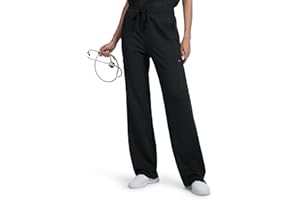Tapata Wide Leg Scrub Pants for Women - 28/30/32/34 Inseam High Rise Straight Leg Yoga Scrub Uniform Pants with 7 Pockets