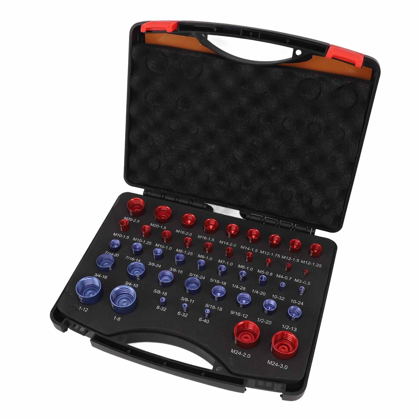 Nut and Bolt Thread Checker, 44pcs Aluminum Alloy Nut and Bolt Size Gauge Inch Metric Nut Bolt Identifier Gauge Set, for Bolts and Nuts