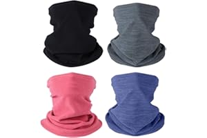 DAFIFO 4 Pieces Neck Warmer for Men & Women, Winter Fleece Neck Gaiter, Windproof Face Mask Neck Scarf for Running, Cycling