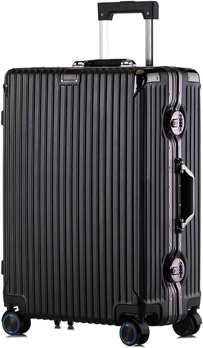 RongDuosi PC Convenient Trolley Case,Super Storage Luggage Bag,Wheels Travel Rolling Boarding,20" 22" 24" 26" Trolley case (Color : Black, Size : 22inch)