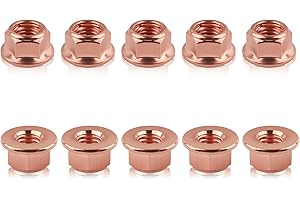 FIGPADE 10PCS M8×1.25 Exhaust Manifold Gasket Nut,Professional Hexagonal Exhaust Nut Provide Good Sealing,Exhausts Manifold Kit Nuts for Exhausts System Replacement OEM#A1201420072
