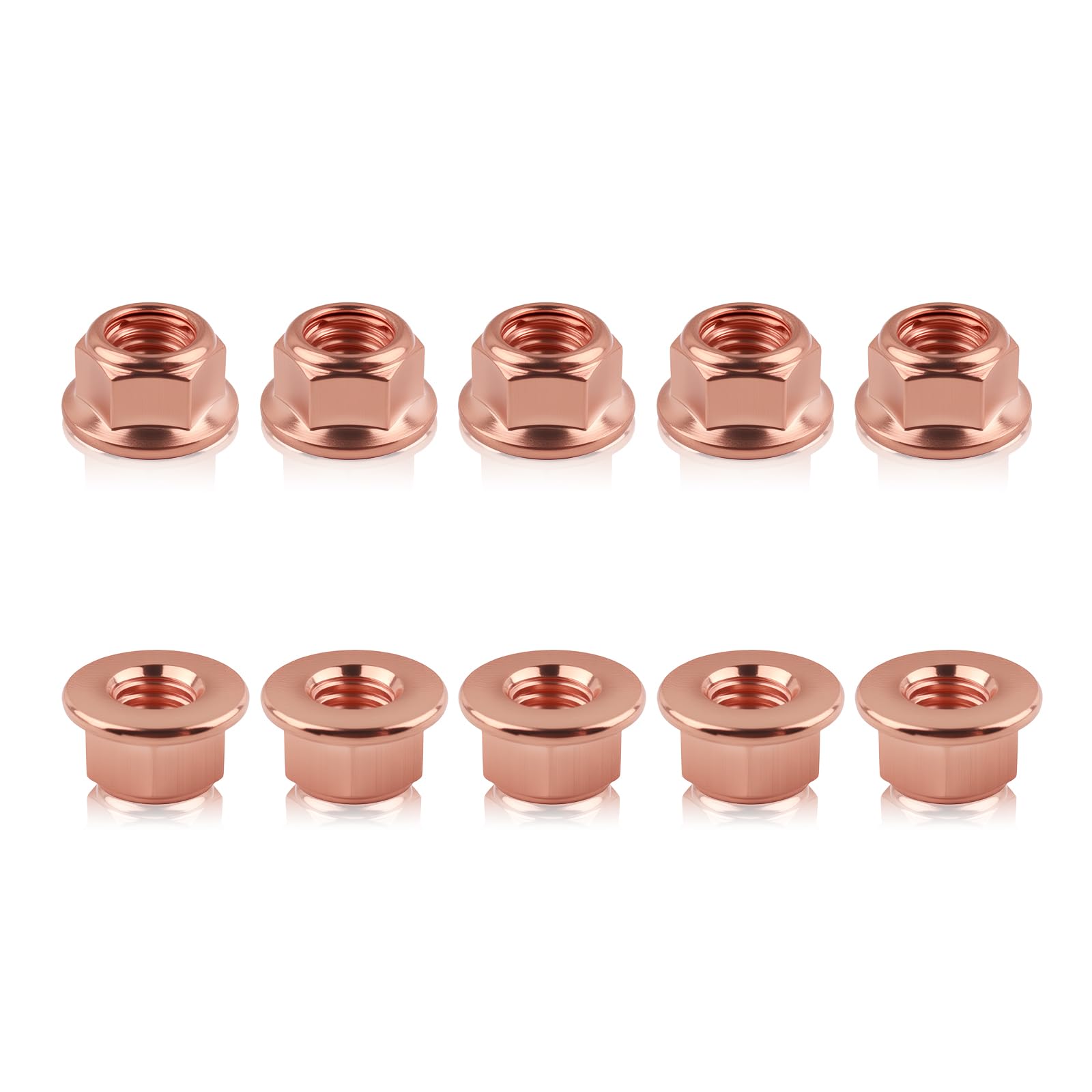 Photo 1 of 10PCS M8×1.25 Exhaust Manifold Gasket Nut,Professional Hexagonal Exhaust Nut Provide Good Sealing,Exhausts Manifold Kit Nuts for Exhausts System Replacement OEM#A1201420072