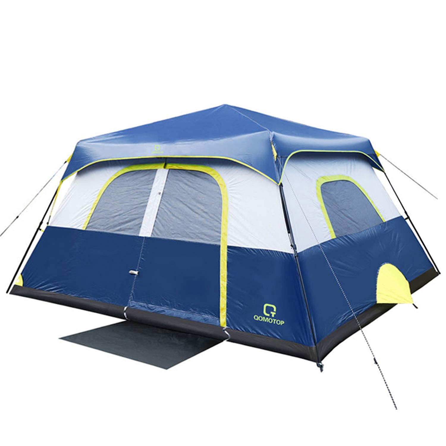 OT QOMOTOP Tents, 4/6/8/10 Person 60 Seconds Set Up Camping Tent, Waterproof Pop Up Tent with Top Rainfly, Instant Cabin Tent, Advanced Venting Design, Provide Gate Mat