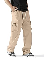 PLEPAN Cargo Pants for Men Drawstring Elastic Waist