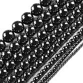 Natural Stone Beads 6mm Hematite Gemstone Round Loose Beads Crystal Energy Stone Healing Power for Jewelry Making DIY,1 Strand 15"