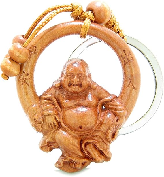 Amazon 幸運の輪で揺れるお守り 幸せ 笑う仏陀 風水 シンボル キーチェーン 祝福 ファッション小物 通販