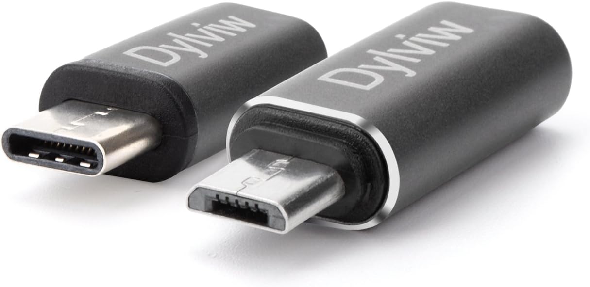 Dylviw 1 Pack OTG Micro USB to USB C Adapter, 1 Pack USB C to Micro USB Adapter Connector Kit