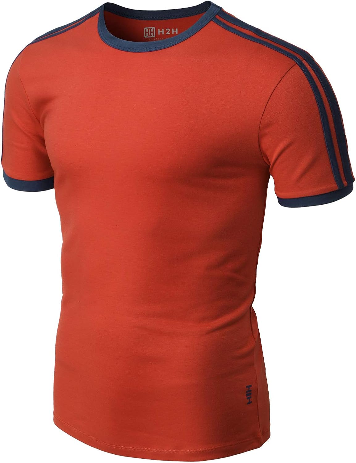 H2H Men Casual Slim Fit T-Shirt Short Sleeve Lightweight Shirt at  Men’s Clothing store