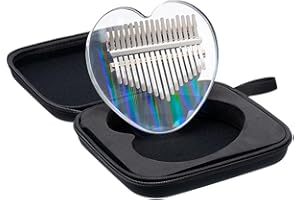 KOLDOT Rainbow Clear Kalimba Thumb Piano Heart Shaped 17 Key Solid Finger Piano Transparent Body Cute Crystal Acrylic Kalimba With Hard Case Gifts for Adult Beginners with Tuning Hammer