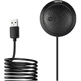 Fyvadio Conference USB Microphone, USB Microphone for Computer, 360&deg; Omnidirectional Condenser PC Laptop Mic with Mute Button for Online Meeting/Class, Zoom Call, Skype Chatting, Plug &amp; Play