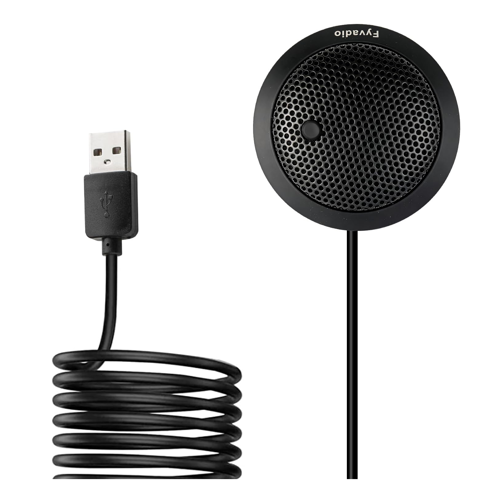 Fyvadio Conference USB Microphone, USB Microphone for Computer, 360° Omnidirectional Condenser PC Laptop Mic with Mute Button for Online Meeting/Class, Zoom Call, Skype Chatting, Plug & Play